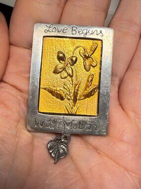 Marjolein Bastin Mother Brooch Vintage Love Begins With Mother Dangle
